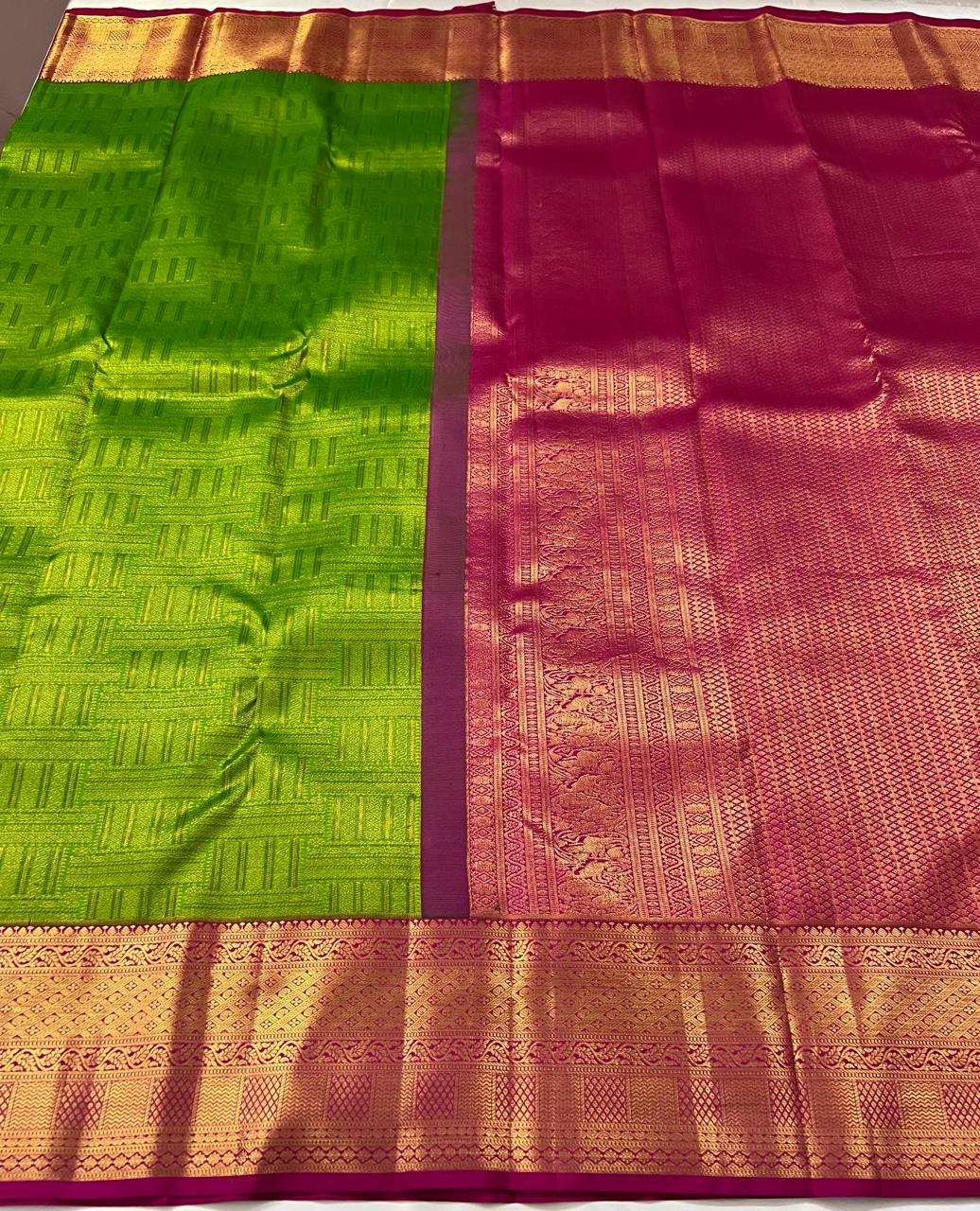 Green Kanchipuram Handloom Bridal Silk Saree